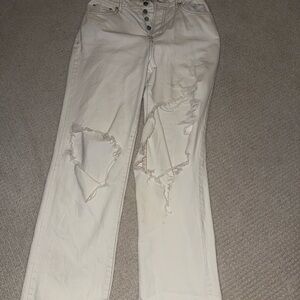 PacSun Cream Straight Leg Jeans